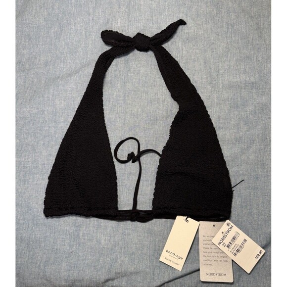 Bond-Eye Swim Jean Triangle Bikini Top Women's Black One Size - Picture 2 of 7